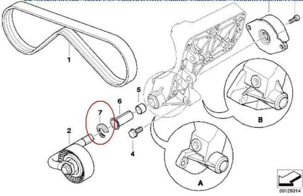 BMW NEW GENUINE M47 M57 E46 E90 E39 E60 IDLER PULLEY GASKET SEAL 11282247187 - Image 2