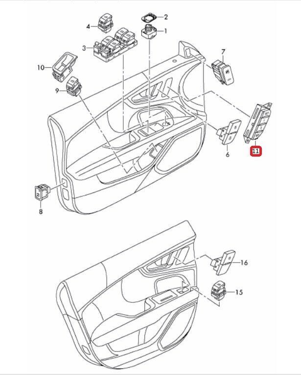 NEW GENUINE AUDI A6 S6 RS6 ALLROAD 11-16 ADJUST MEMORY SEAT SWITCH BUTTON LHD 4G09597695PR - Image 2