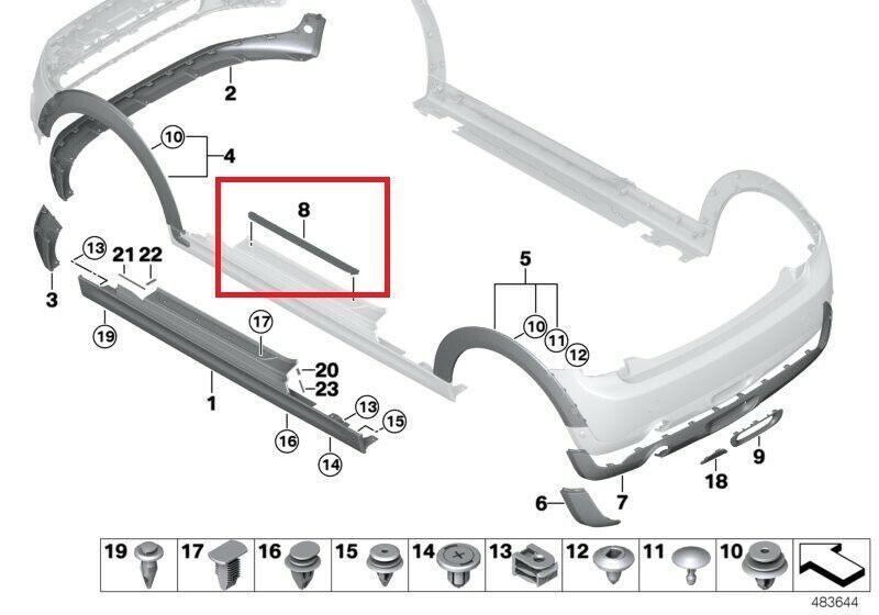 NEW GENUINE MINI F55 F56 MINI COOPER DOOR SILL ENTRY STRIP 1 PCS 51777317399 - Image 2