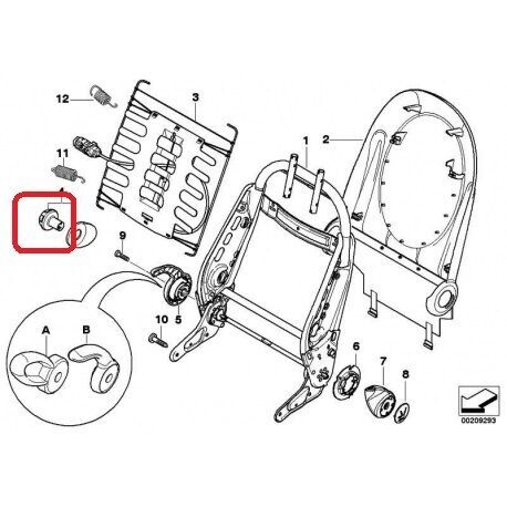 MINI NEW GENUINE R50 R52 R53 HAND WHEEL FOR LUMBAR SUPPORT 1 PCS 52107036895 - Image 2