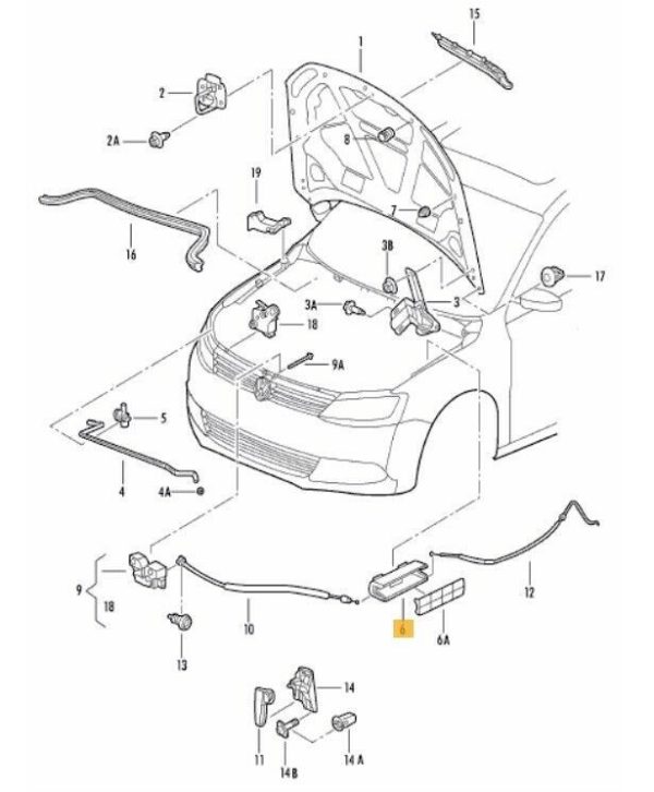 NEW GENUINE VOLKSWAGEN BOWDEN CABLE HOLDER BRACKET 5N0823411A - Image 2