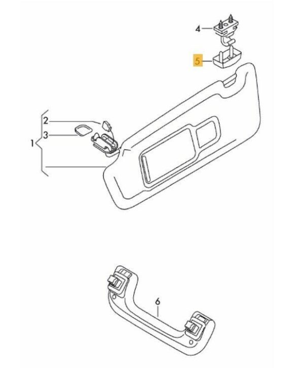 NEW GENUINE AUDI A6 A7 A8 VW PASSAT POLO UP SUN VISOR CLIP COVER SILK BEIGE 4F0857563DX6 - Image 2
