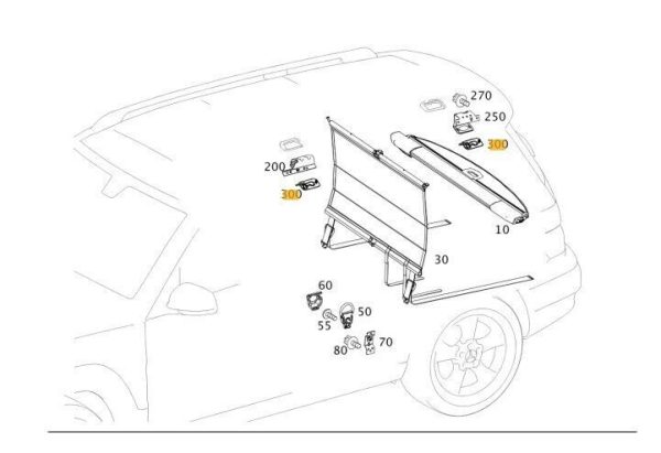 NEW GENUINE MERCEDES BENZ GLK CLASS REAR TRUNK COVER BRACKET RIGHT O/S A20486914089051 - Image 2