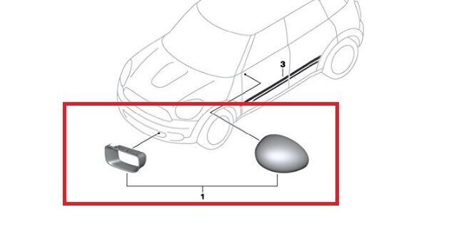 MINI NEW R60 R61 JCW MIRROR COVERS INTAKE DUCTS PACKAGE FITS WITH FOLDING MIRROR 51192185768 - Image 3