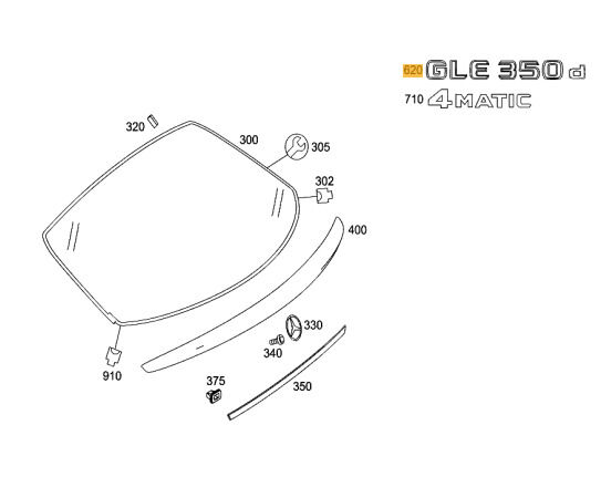 NEW GENUINE MERCEDES BENZ W292 GLE 350d LABEL STICKER BADGE EMBLEM A2928172000 - Image 2