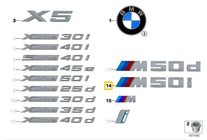 NEW GENUINE BMW X5 SERIES G05 M50iX REAR TAILGATE BADGE LABEL 51148092663 - Image 2