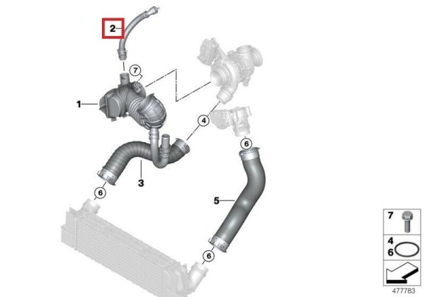 BMW NEW GENUINE 1 3 4 5 7 X1 X3 X4 X5 SERIES AIR INTAKE BREATHER PIPE 13717823517 - Image 2