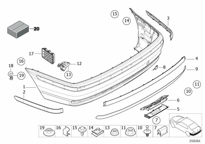 BMW GENUINE 3 SERIES E46 1998-2001 SALOON REAR TOW HOOK EYE COVER 51128215120 - Image 2