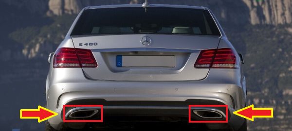 NEW GENUINE MERCEDES E CLASS W212 AMG TAIL EXHAUST PIPE TRIM COVER SET - Image 2