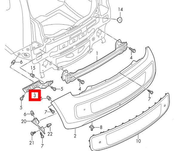 NEW GENUINE VW UP SEAT MII SKODA CITIGO REAR BUMPER MOUNTING BRACKET RIGHT O/S - Image 2