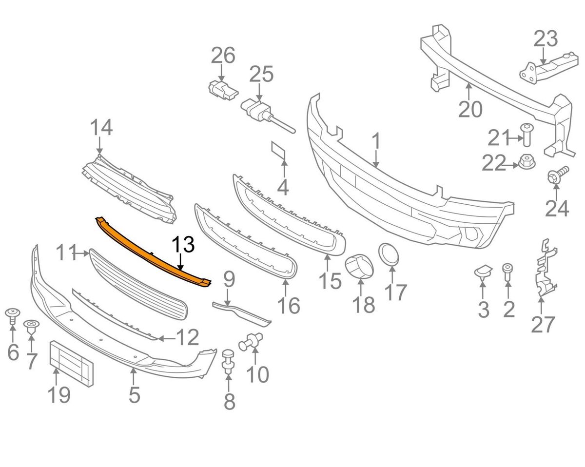 MINI NEW GENUINE R56 R55 R57 R58 LCI FRONT LOWER GRILL SECTION CHROME TRIM 51112751624 - Image 3