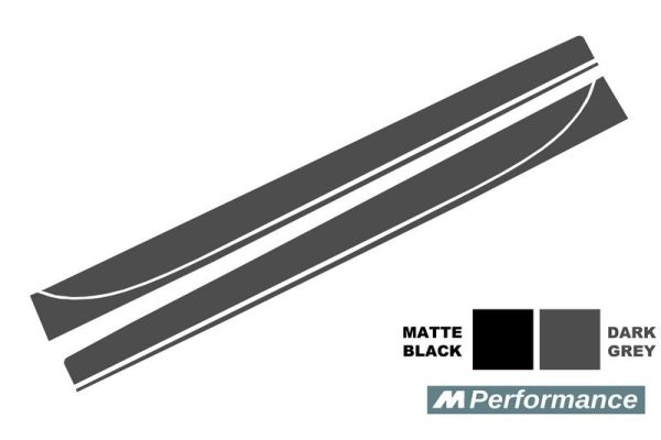 Side Decals Sticker Vinyl Dark Grey suitable for BMW 3 Series F30 F31 (2011-Up) M-Performance Design - Image 2