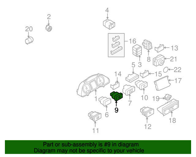 NEW GENUINE AUDI A6 S6 REAR SUNSHADE CURTAIN SWITCH 4F09599035PR - Image 2