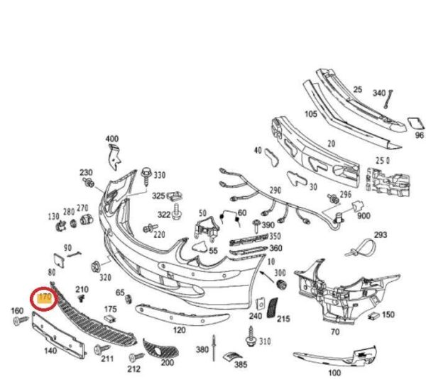 NEW GENUINE MERCEDES BENZ SL R230 FRONT BUMPER LOWER GRILLE A2308851753 - Image 2