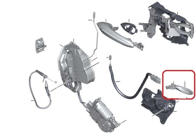 BMW NEW GENUINE 5 SERIES F10 F11 INTERIOR DOOR INNER LEVER RIGHT O/S 51217225690 - Image 2