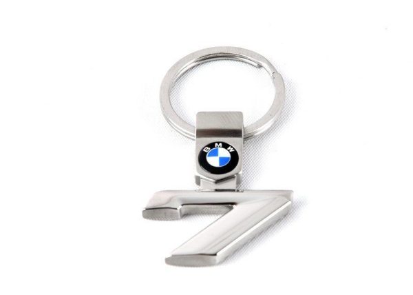 NEW GENUINE BMW 7 SERIES COLLECTION METAL CHROME KEY RING FOB 80272454653 - Image 3