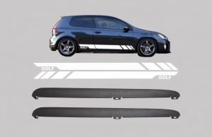 Side Skirts with Side Decals Sticker Vinyl White suitable for VW Golf VI Golf 6 (2008-2014) GTI Design