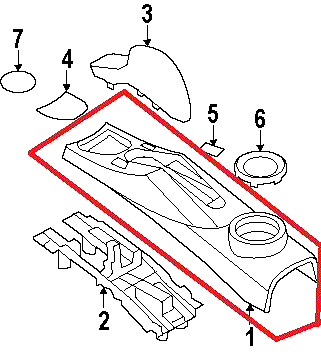 MINI NEW GENUINE R52 CONVERTIBLE HANDBRAKE CONSOLE BLACK FITS WITHOUT ARMREST 51166958573 - Image 2