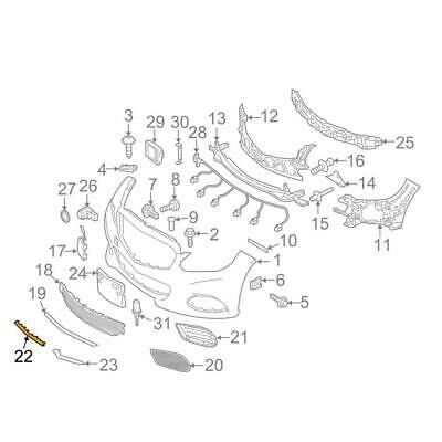 NEW GENUINE MERCEDES BENZ E CLASS W212 FRONT BUMPER UNDER GRILL MOLDNG CHROME A2128852674 - Image 2