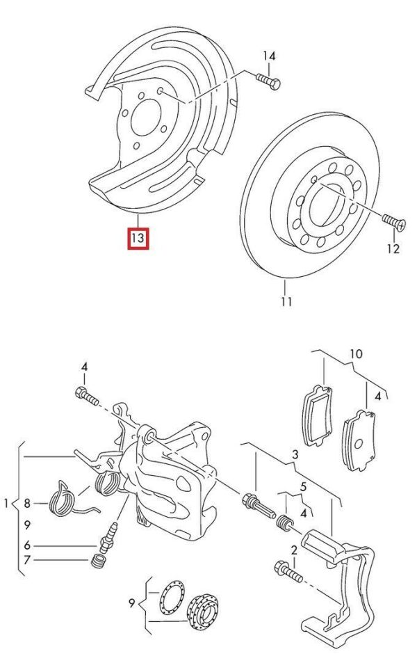 NEW GENUINE VOLKSWAGEN VW GOLF MK7 PASSAT B8 REAR DECK PLATE DISC RIGHT O/S 5Q0615612R - Image 2