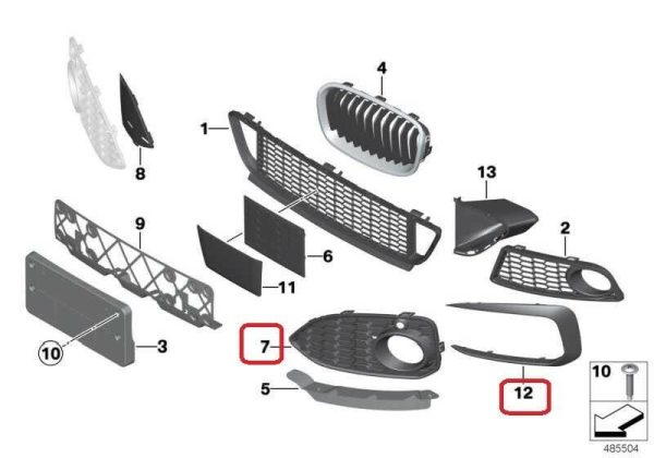 BMW NEW GENUINE 1 SERIES F20 F21 LCI FRONT RIGHT O/S M GRILLE WITH TRIM SET KIT - Image 3