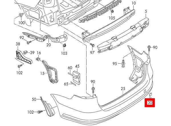 NEW GENUINE VW PASSAT B7 ALLTRACK  REAR BUMPER TOW HOOK COVER CAP 3AF807441BGRU - Image 2