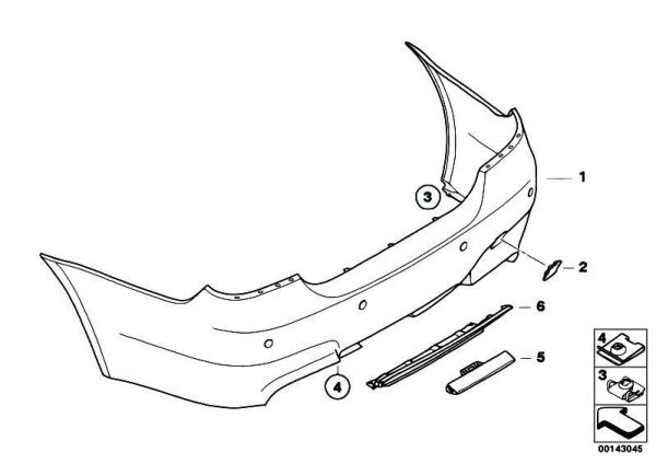 BMW GENUINE M5 E61 TOURING 2007-2010 REAR BUMPER TOW HOOK EYE COVER 51128042056 - Image 2