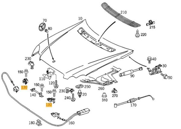 NEW GENUINE MERCEDES BENZ MB CLK W209 FRONT ENGINE HOOD LOWER HOOK CATCH 1PCS A2198800160 - Image 3