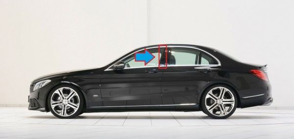 NEW GENUINE MERCEDES BENZ MB C W205 FRONT DOOR B-PILLAR OUTSIDE BLACK LEFT A2056900787 - Image 2