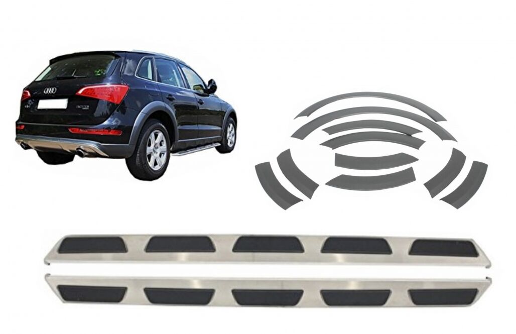 Running boards Side Steps suitable for AUDI Q5 8R (2008-2013) with Fender Flares Wheel Arches Extensions Trims OE Design