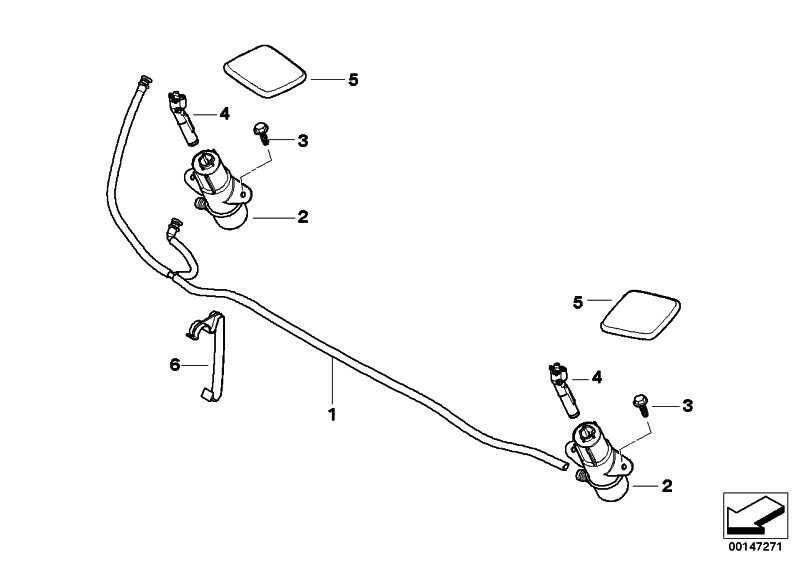 BMW E83 E81 E87 E82 E88 FRONT BUMPER HEADLIGHT WASHER PRESSURE NOZZLE 61673414960 - Image 2