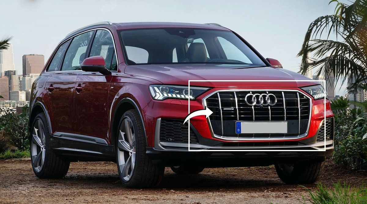 NEW GENUINE AUDI Q7 FRONT GRILLE ASSEMBLY GLOSSY BLACK 4L0853651HT94 - Image 2