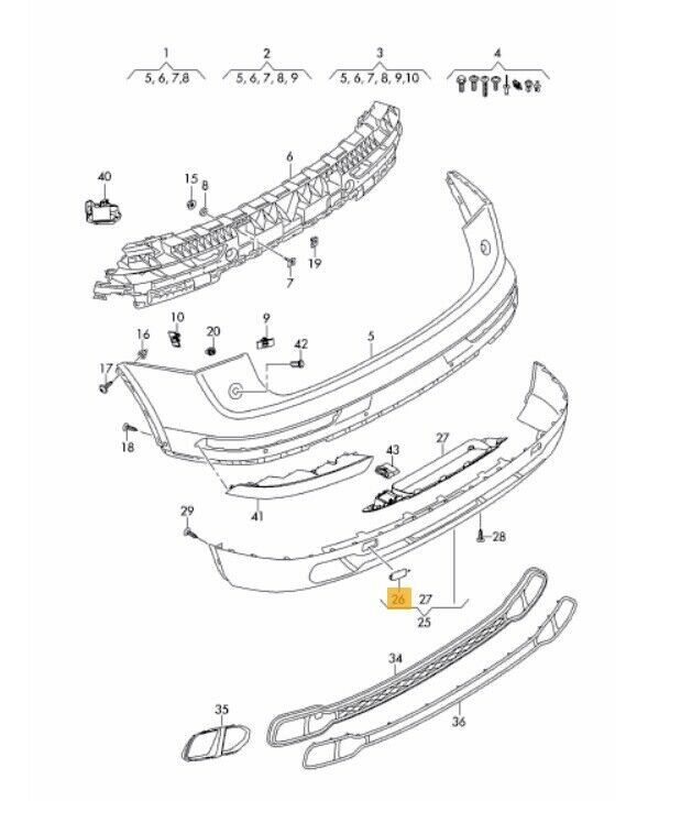 NEW GENUINE AUDI SQ5 Q5 18- S-LINE REAR BUMPER PRIMED TOW HOOK COVER RIGHT O/S 80A807442BGRU - Image 2
