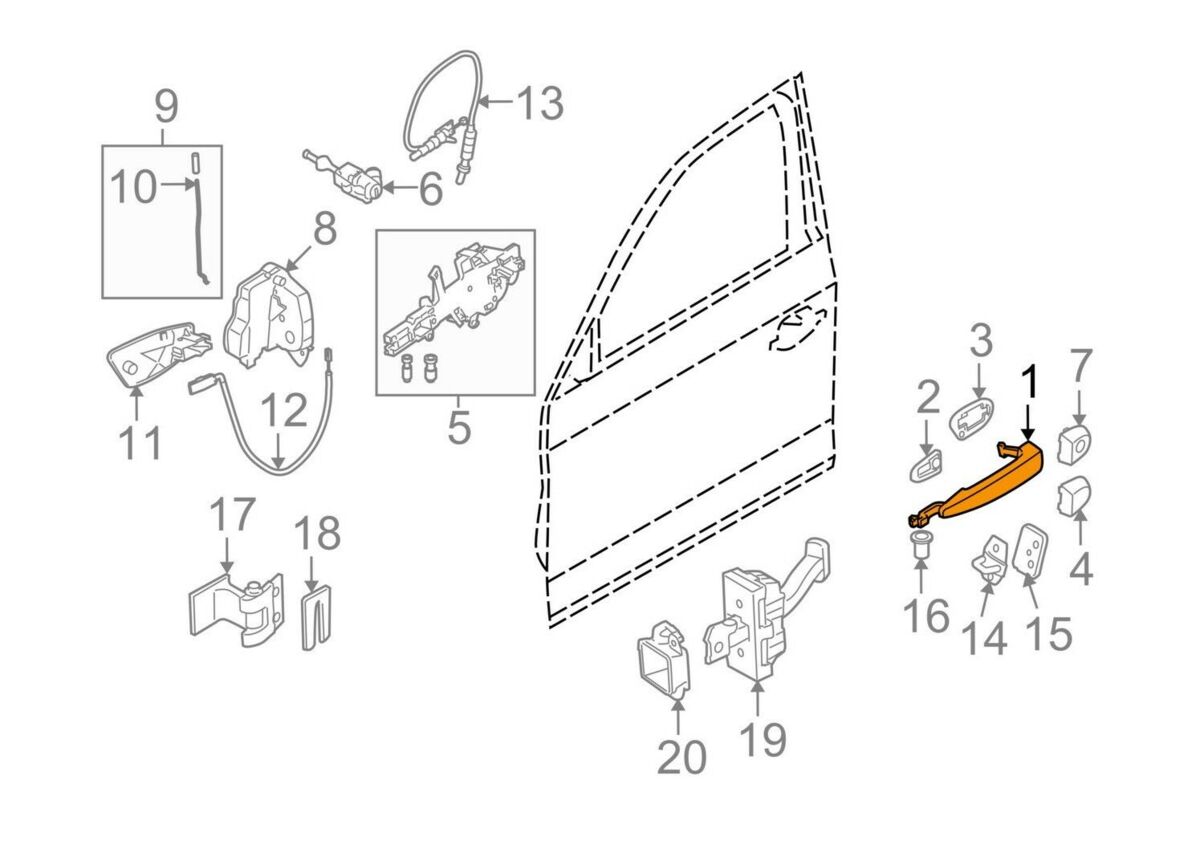 BMW NEW GENUINE 1 2 3 4 X5 X6 SERIES EXTERIOR DOOR HANDLE BRACKET LEFT N/S 51217207561 - Image 2