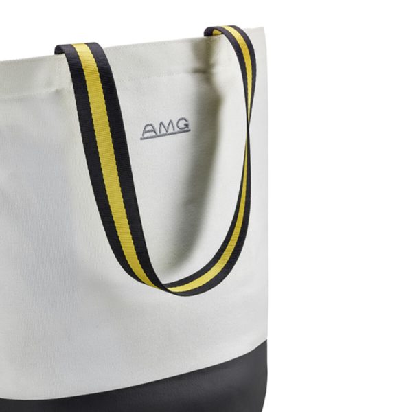 Genuine Mercedes AMG Cotton offwhite black Shopping Carry Bag/ Handbag 28x13x39cm - Image 2