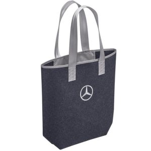 Genuine Mercedes Shopping Carry Bag Handbag 26x14x40cm dark blue/ grey