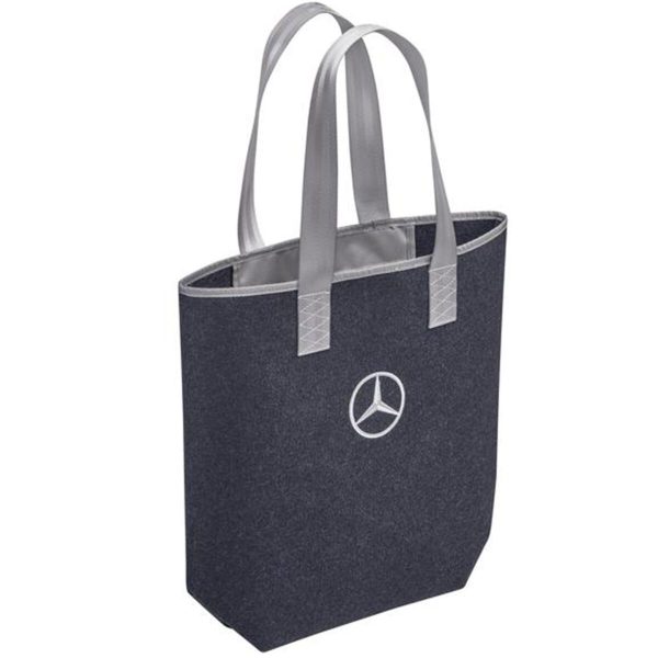 Genuine Mercedes Shopping Carry Bag Handbag 26x14x40cm dark blue/ grey