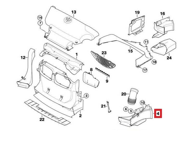 NEW GENUINE BMW 3 SERIES E46 M PACKAGE BUMPER FRONT BRAKE AIR DUCT LEFT N/S 51717896407 - Image 5