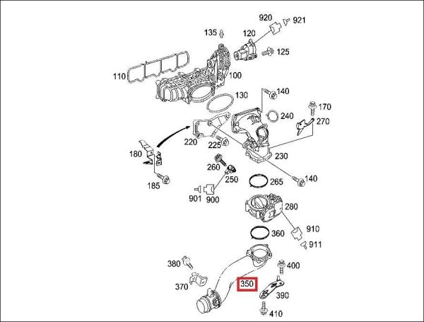 NEW GENUINE MERCEDES BENZ OM651 ENGINE AIR INTAKE HOSE PIPE TUBE A6510903842 - Image 2