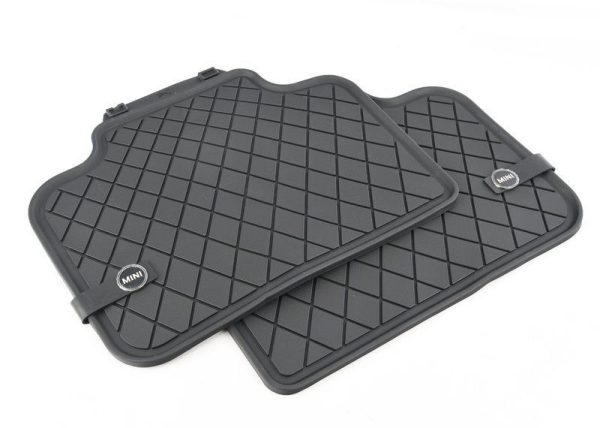 FOR NEW GENUINE MINI COUNTRYMAN F60 ALL WEATHER BLACK RUBBER REAR FLOOR MATS