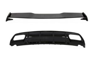 Valance Rear Diffuser Suitable for MERCEDES W176 A-Class (2012-2018) with Roof Boot Lid Spoiler A45 Design Facelift  Black Edition