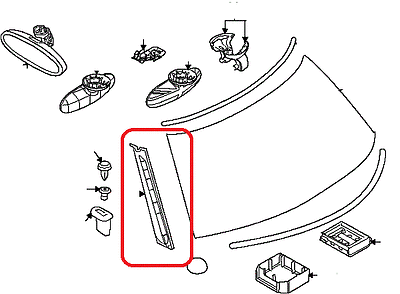 MINI GENUINE COUNTRYMAN R60 PACEMAN R61 SIDE MOLDING COLUMN A COVER RIGHT O/S 51139801510 - Image 2