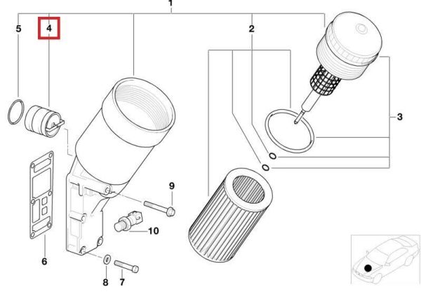 NEW GENUINE BMW E34 E36 E46 Z3 ENGINE OIL FILTER HOUSING 11421432228 - Image 2