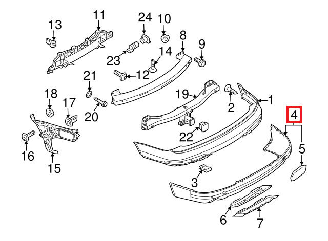 NEW GENUINE AUDI Q7 S-LINE REAR BUMPER LOWER SECTION DIFFUSER 4L0807521BV7W - Image 3