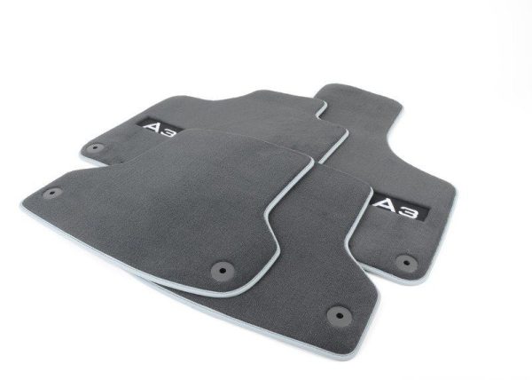 NEW GENUINE AUDI A3 2009-2013 FRONT & REAR PREMIUM BLACK TEXTILE FLOOR MATS LHD 8P1061270PMNO