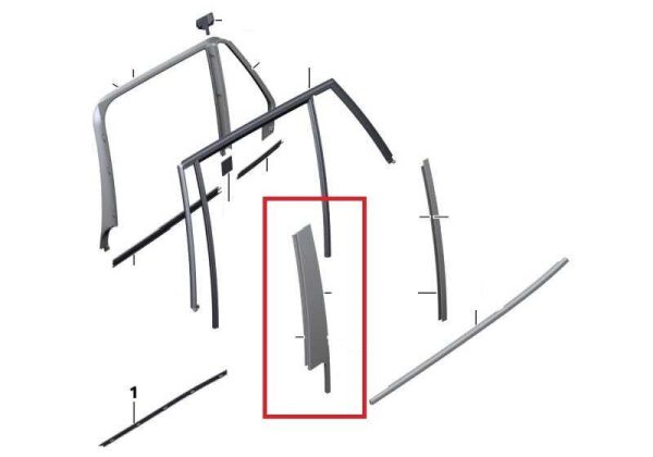 BMW GENUINE X1 SERIES E84 REAR DOOR B PILLAR TRIM COVER BLACK LEFT N/S 51352990325 - Image 2