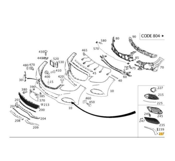 NEW GENUINE MERCEDES W212 E63 AMG FRONT BUMPER SIDE SPOILER TRIM LEFT RIGHT SET - Image 2