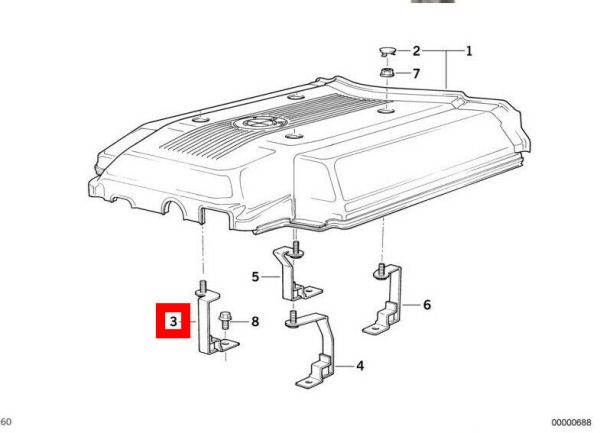 NEW GENUINE BMW 5 7 8 SERIES M60 V8 PETROL ENGINE COVER BRACKET 11611742207 - Image 2