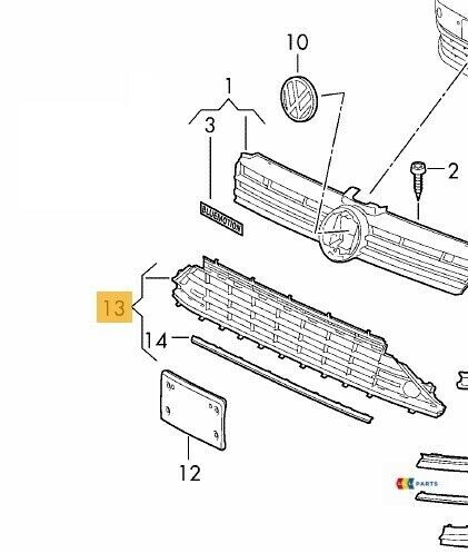 NEW GENUINE VW GOLF MK7 FRONT BUMPER LOWER GRILLE BLACK 5G0853677M9B9 - Image 2