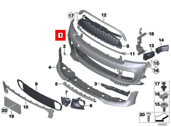 NEW GENUINE MINI R55 R56 R57 JCW AERODYNAMICS FRONT BUMPER PRIMED 51117283329 - Image 2